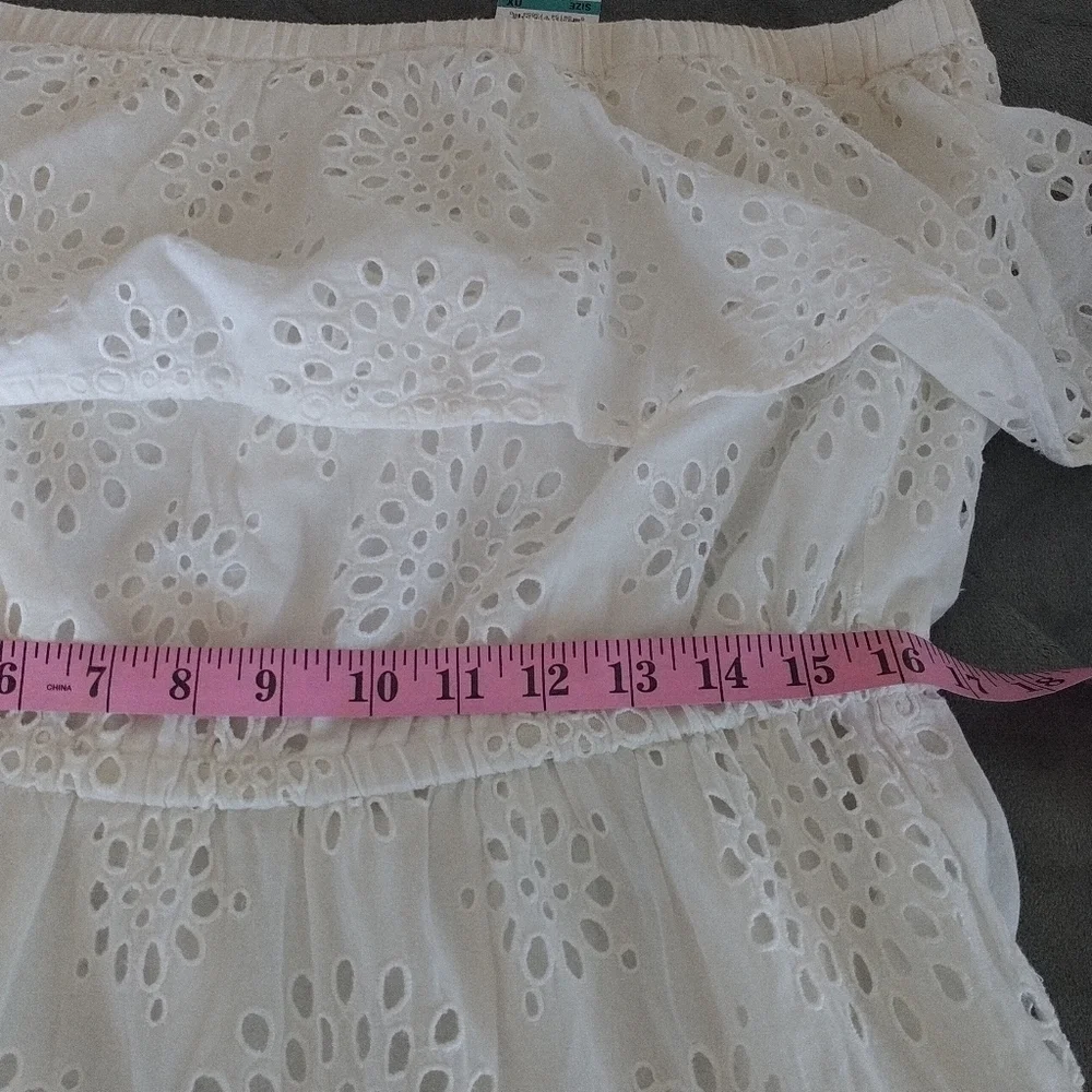 Michael Michael Kors White Eyelet Tiered Maxi Dress OX - Picture 15 of 15